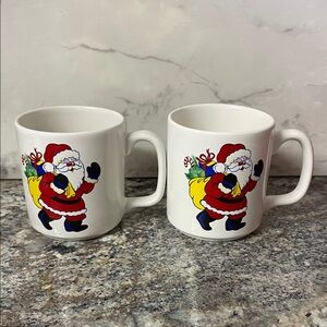 Vintage Musical Santa Claus Holiday Mugs